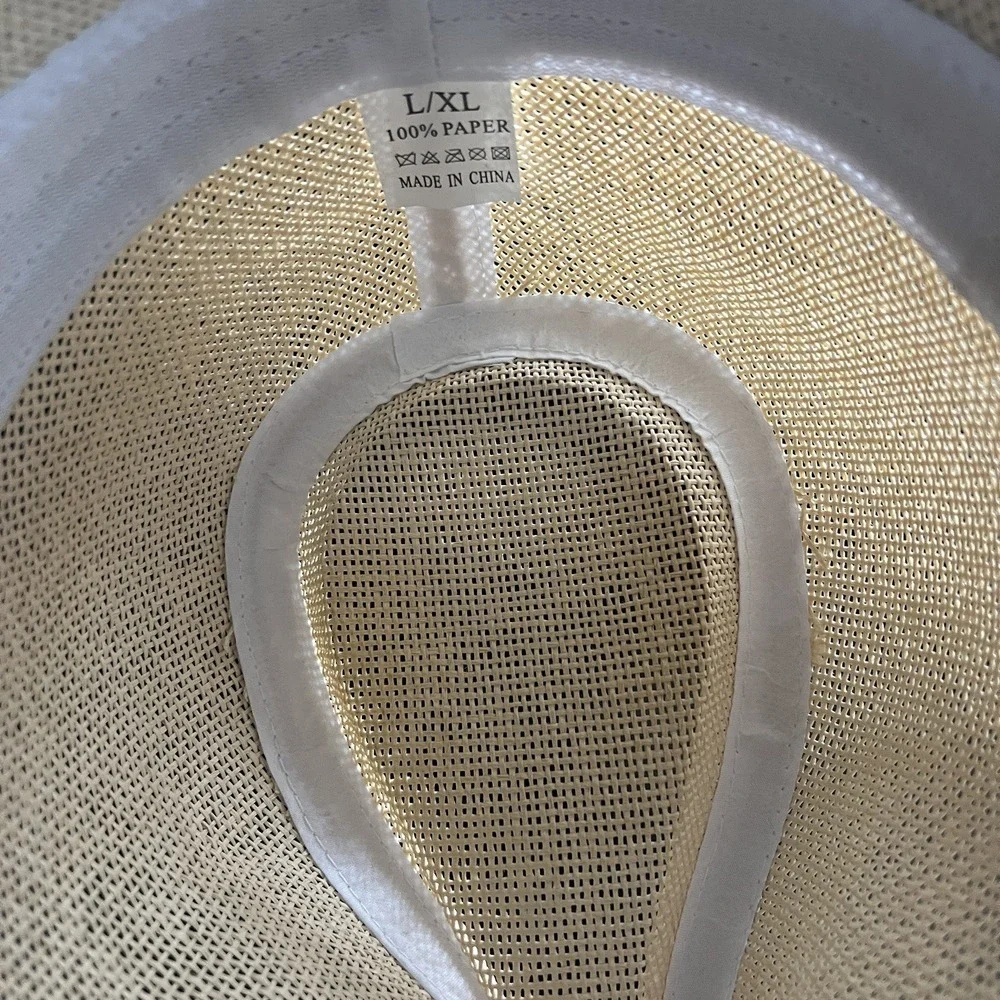 Kids Straw Fedora Hat Paper Straw Panama Style Summer Sun Hat with blue‎ Band